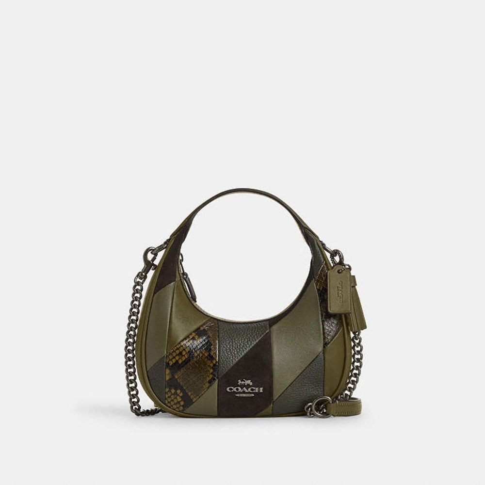 NWT Coach Carmen Mini Crossbody Bag With Patchwork Gunmetal/Olive CCE64